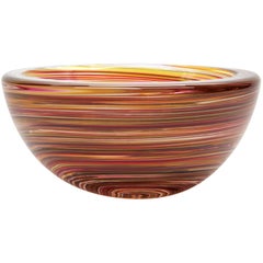 Hand Blown Glass Bowl, Swirl Series by Siemon & Salazar