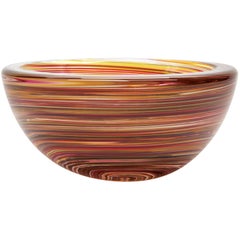 Hand Blown Glass Bowl, Swirl Series by Siemon & Salazar