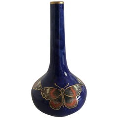 Royal Copenhagen Art Nouveau Vase with Butterfly, Gold Decoration #1638/202