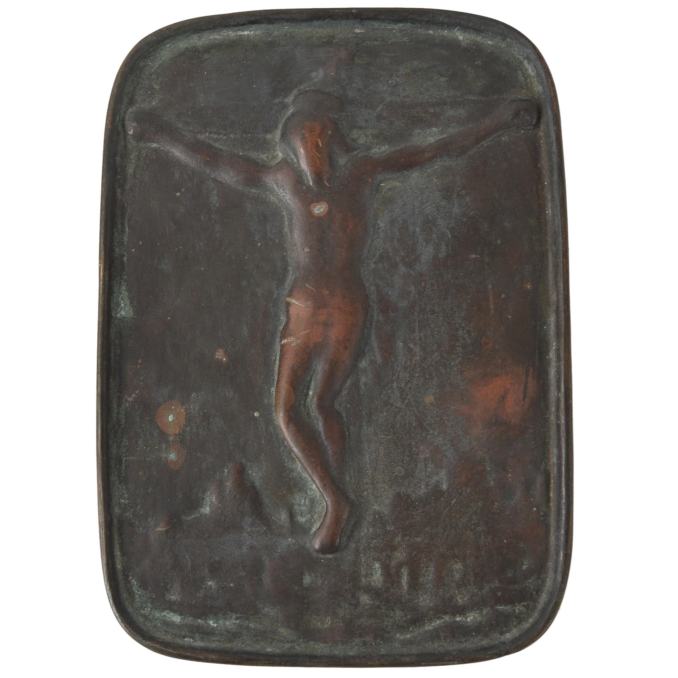 Early 20th C. Example of Japanese Fumi-E Bronze Plaque