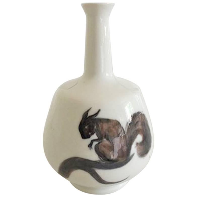 Bing & Grondahl Unique Vase with Squirrel and Bird #22