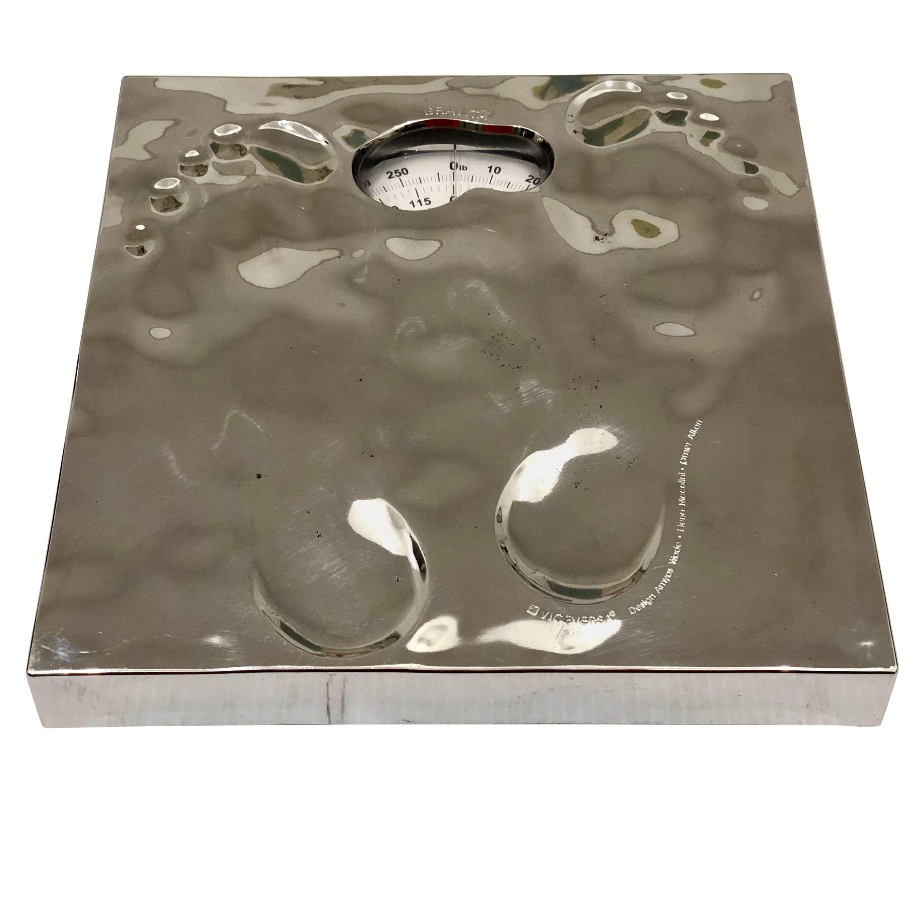Postmodern Chrome Finish Rare Weight Scale with Molded Footprint