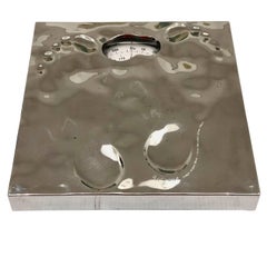 Vintage Postmodern Chrome Finish Rare Weight Scale with Molded Footprint