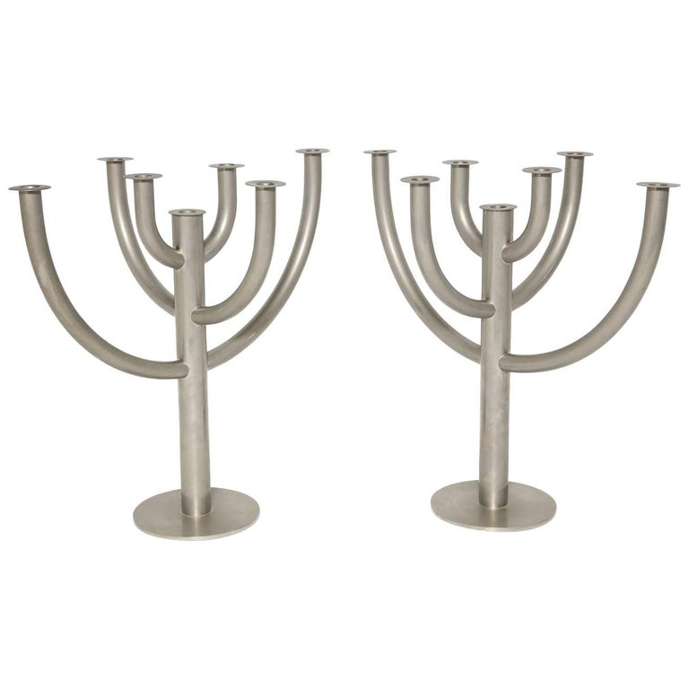 Franz Hagenauer candelabras, ca. 1950, offered by Donzella Ltd.
