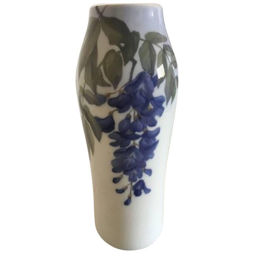 Royal Copenhagen Vase #181/232 with Wisteria Flower Motif For Sale