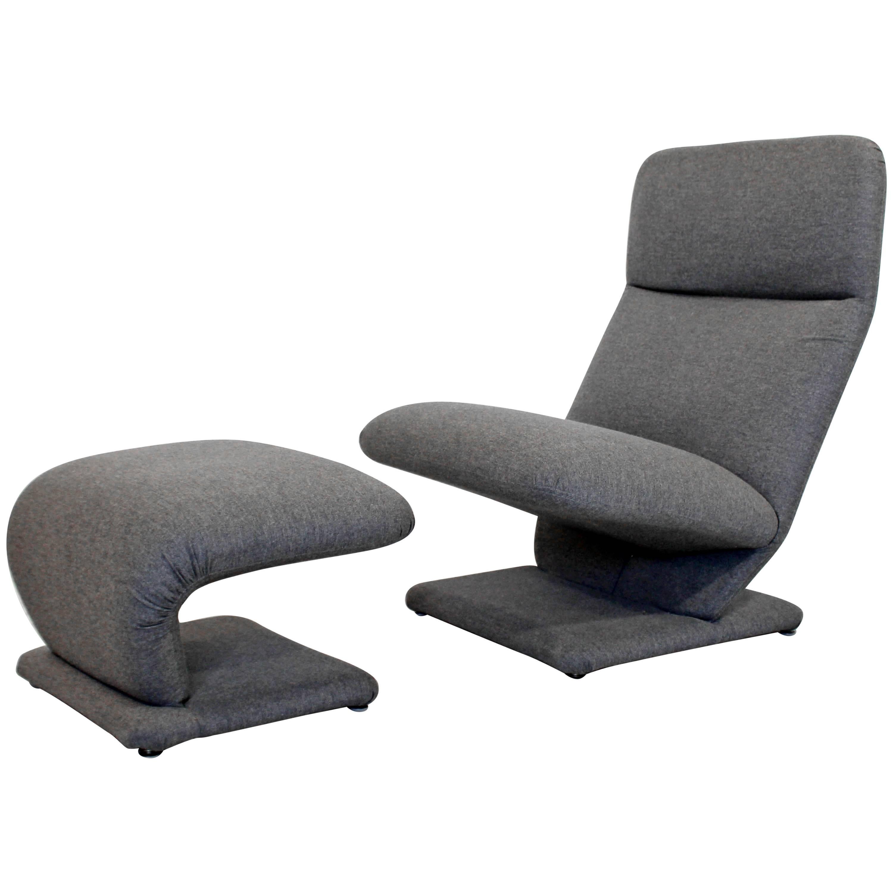 Mid-Century Modern Baughman for DIA Cantilever Lounge Chair and Ottoman, 1970s