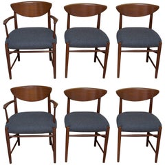 Six Peter Hvidt Danish Modern Dining Chairs