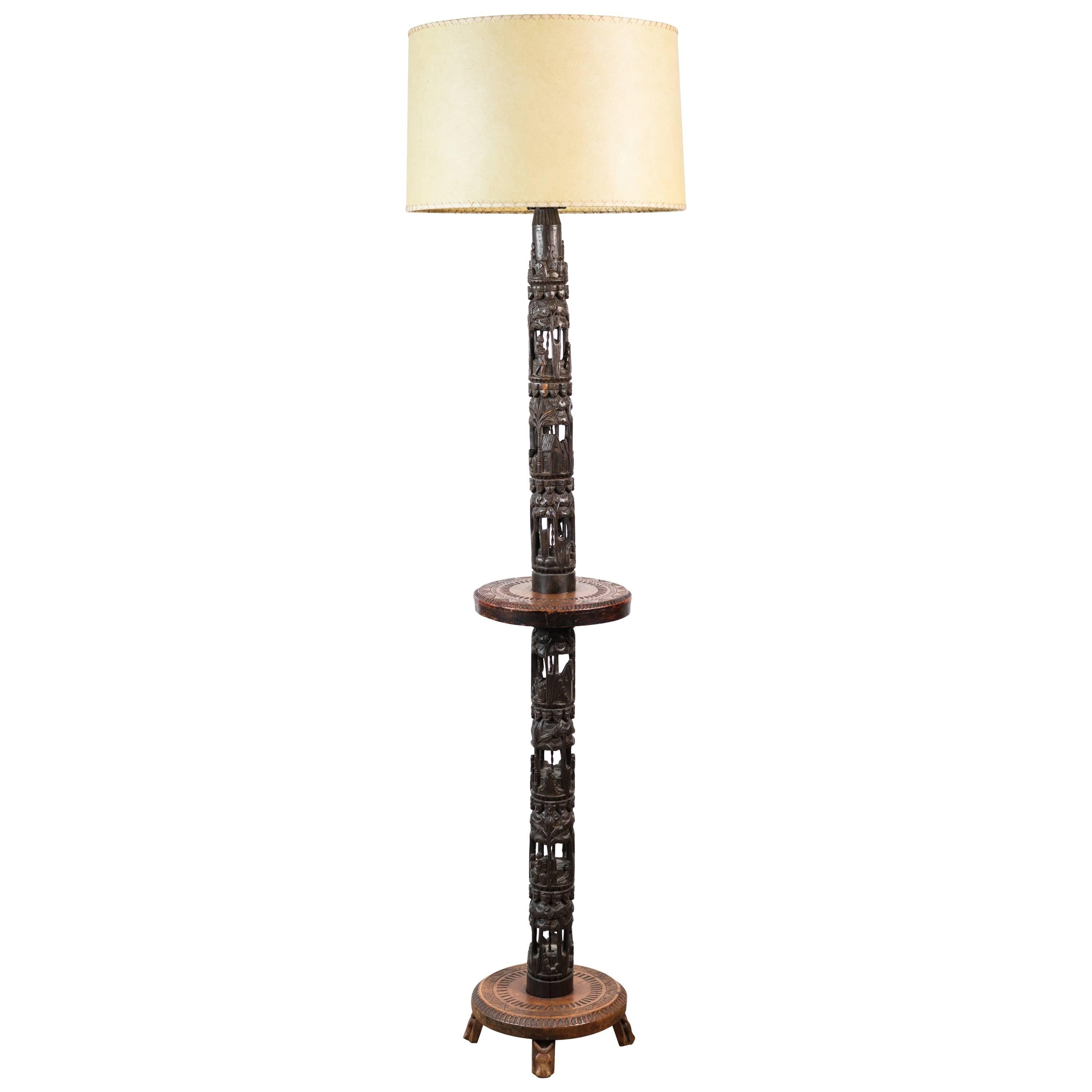 French African Floor Lamp For Sale