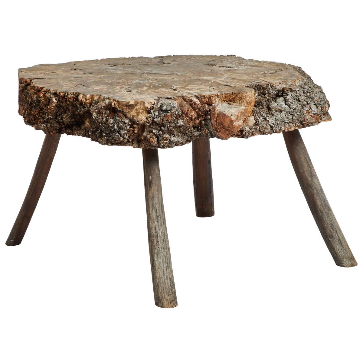 Early 20th Century Tree Trunk Table from France