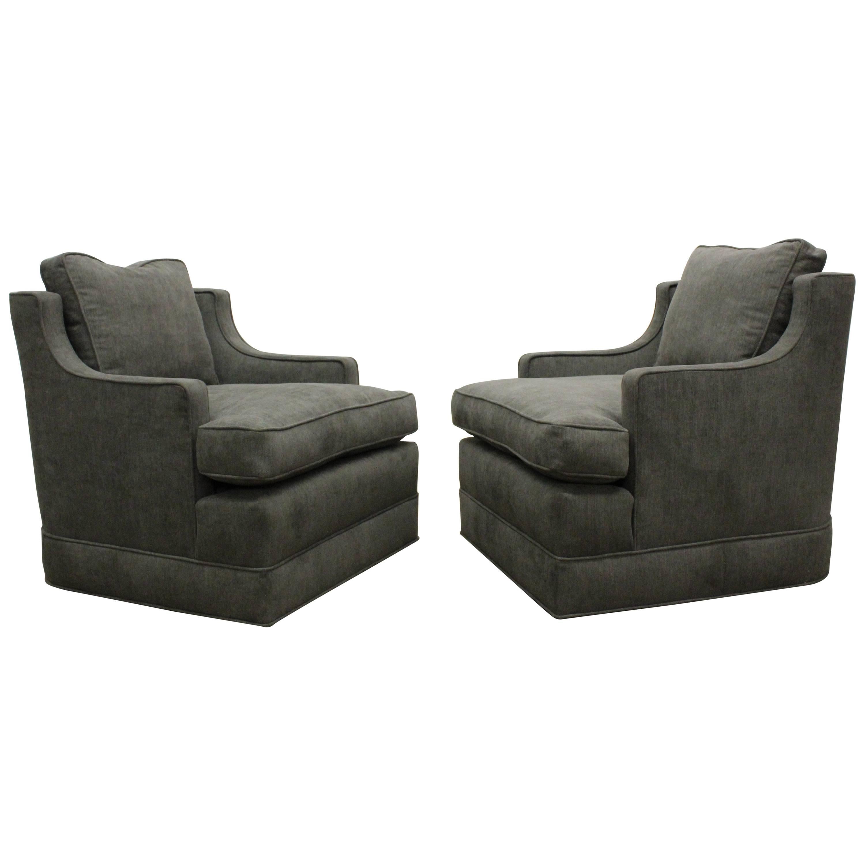 Pair of 1960s Club Chairs by Edward Wormley