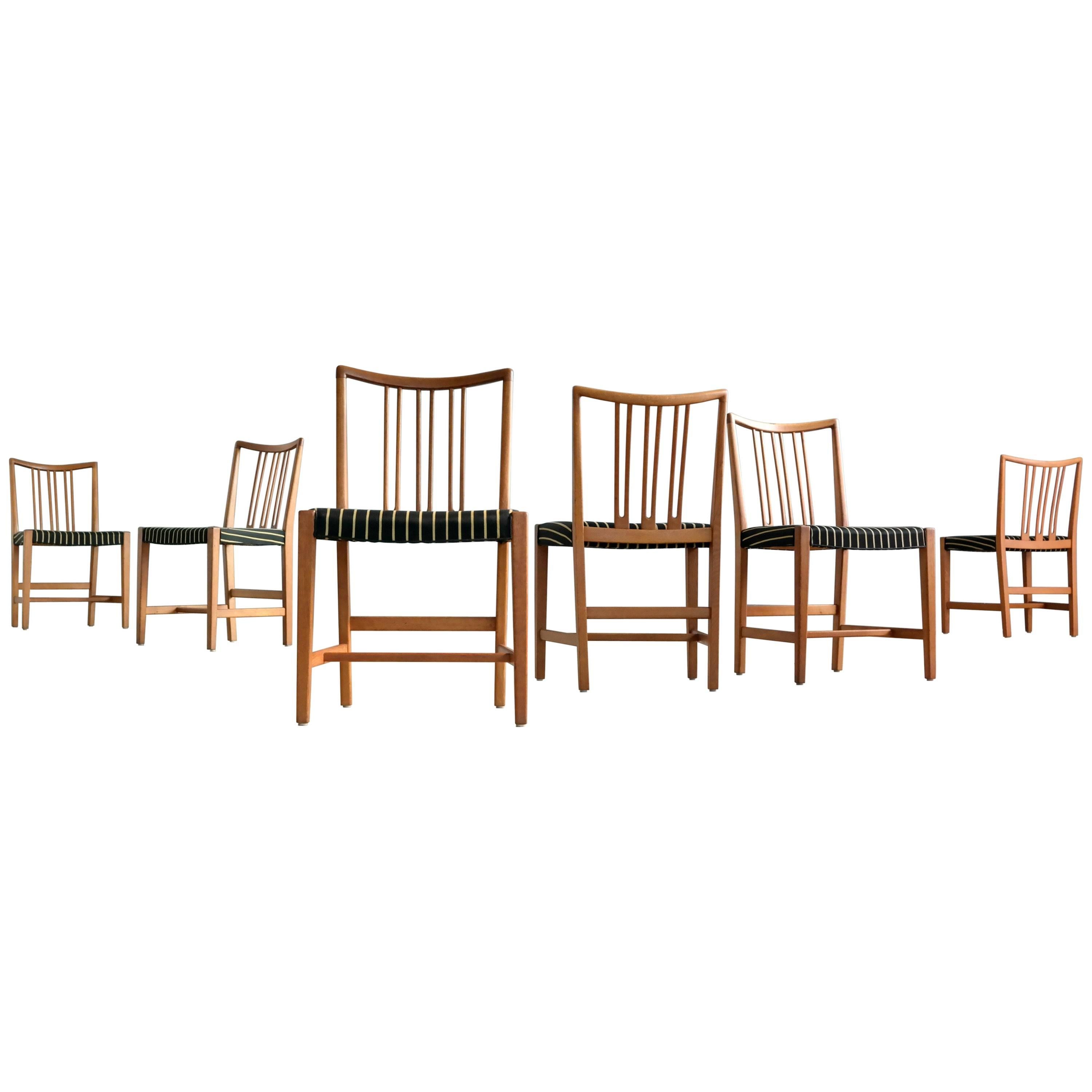 Hans Wegner Set of Six Dining Chairs, circa 1942 for Mikael Laursen