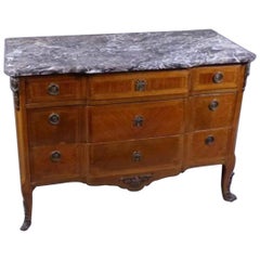 French Transitional Style Marble-Topped Commode