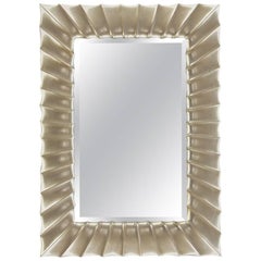 Scales Mirror with Mahogany Frame in Silver Finish