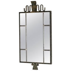 Patinated Bronze 1930s Mirror from Böhlmarks