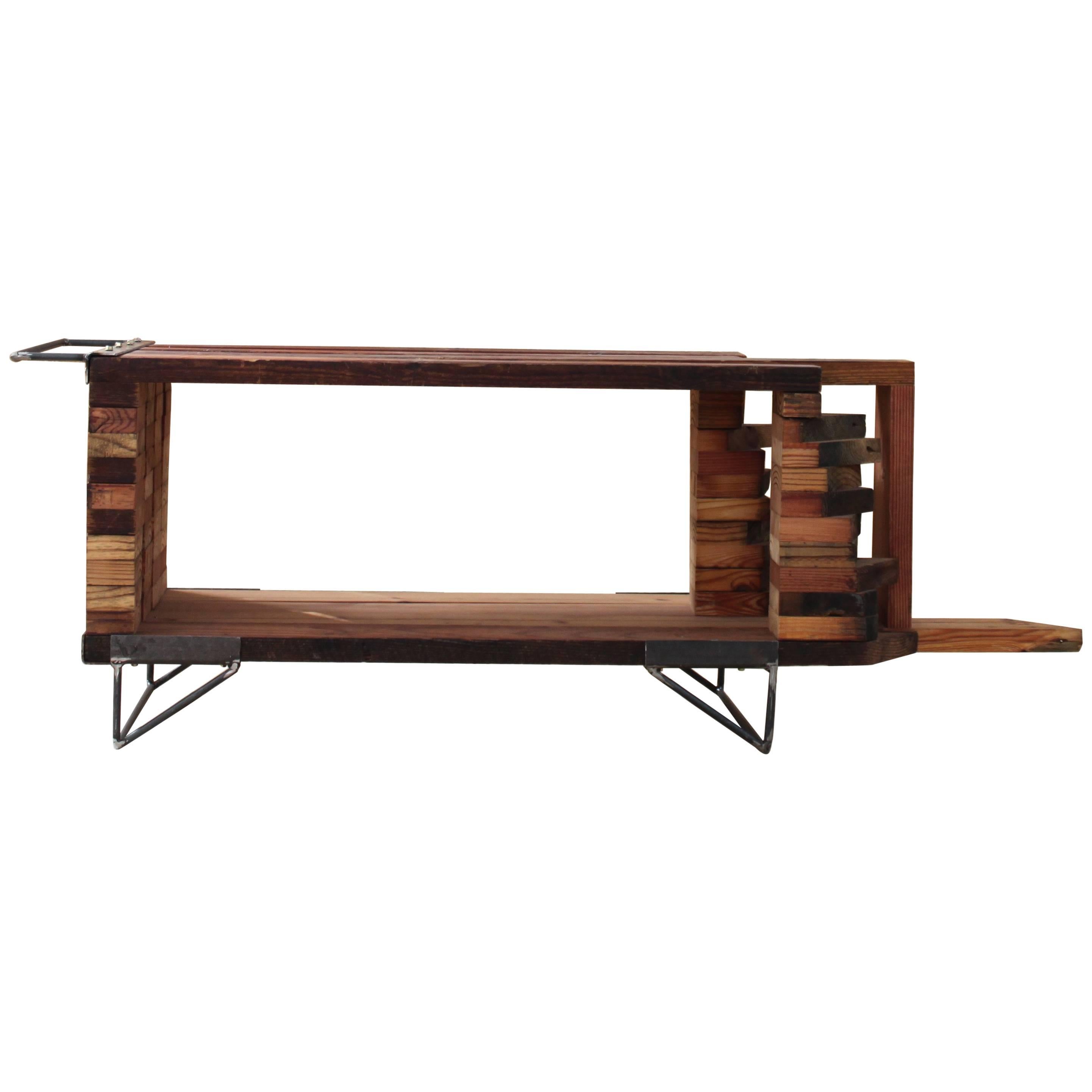 Contemporary Khuni Reclaimed Solid Wood multifunctional piece, Sealed with Oil. For Sale
