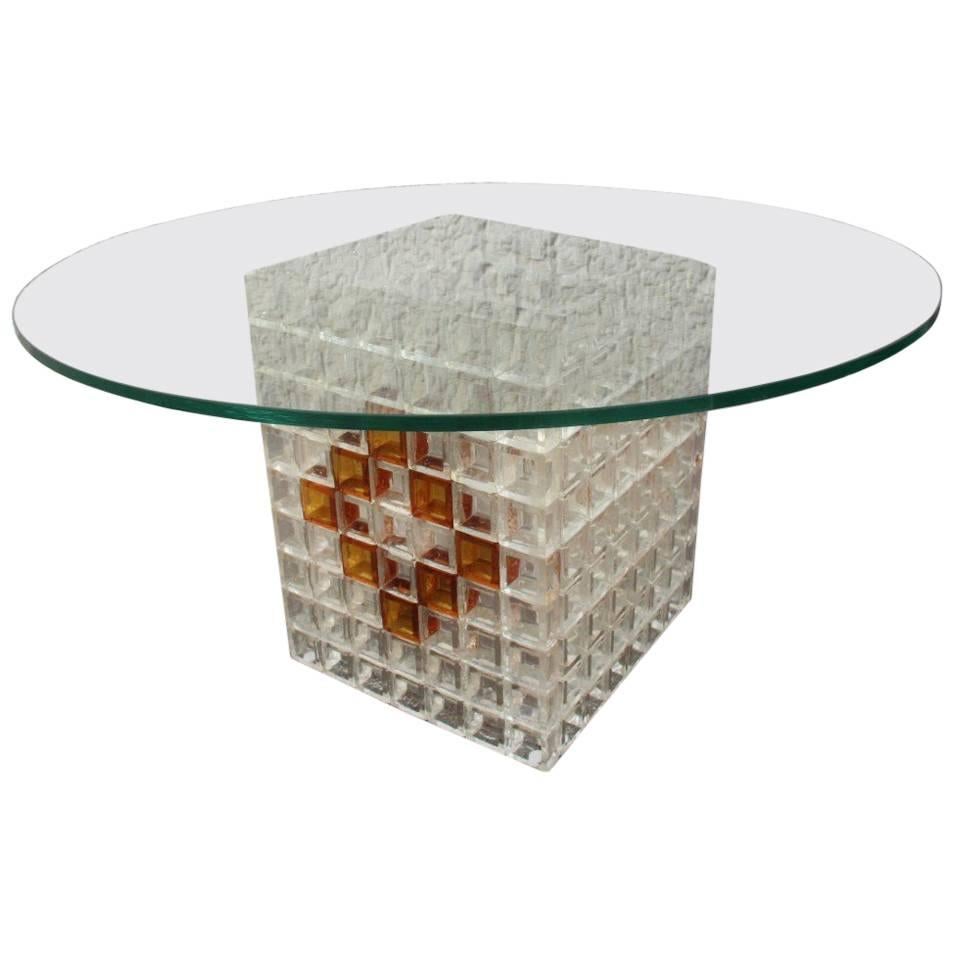 Albano Poli Table Coffe Poliarte Design Made in Italy Ice Glass Transparent 