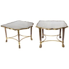 Vintage 1990s, Pair of Brass Side Tables