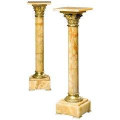 Pair of onyx and gilt bronze pedestals