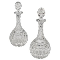 Elaborately Cut Pair of Victorian Decanters
