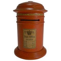 Antique Late Victorian Painted Wood Post Office Savings Bank