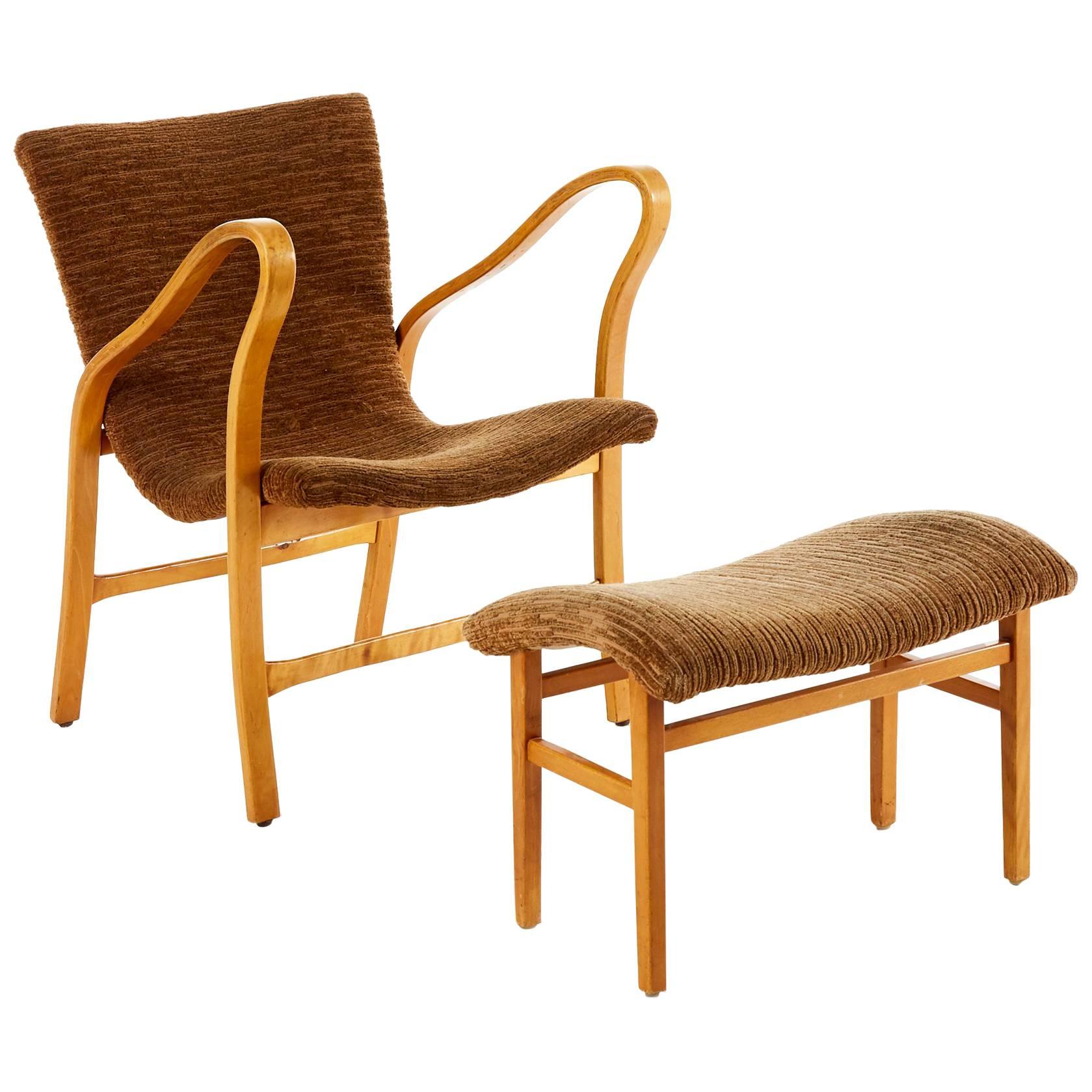 Early Armchair by Gustaf Axel Berg Curved Beench, 1940