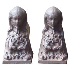 French 'Woman' Andirons or Firedogs