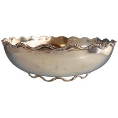 Tane Mexican Mexico Sterling Silver Centerpiece Bowl Scalloped Border Hollowware