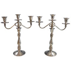 Royal Danish by International Sterling Silver Candelabra Pair #1356/4 Hollowware