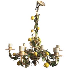 Vintage Italian Tole Lemon Chandelier