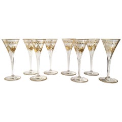 Mid-19th Century Gold Etched Drinking or Liqueur Glasses