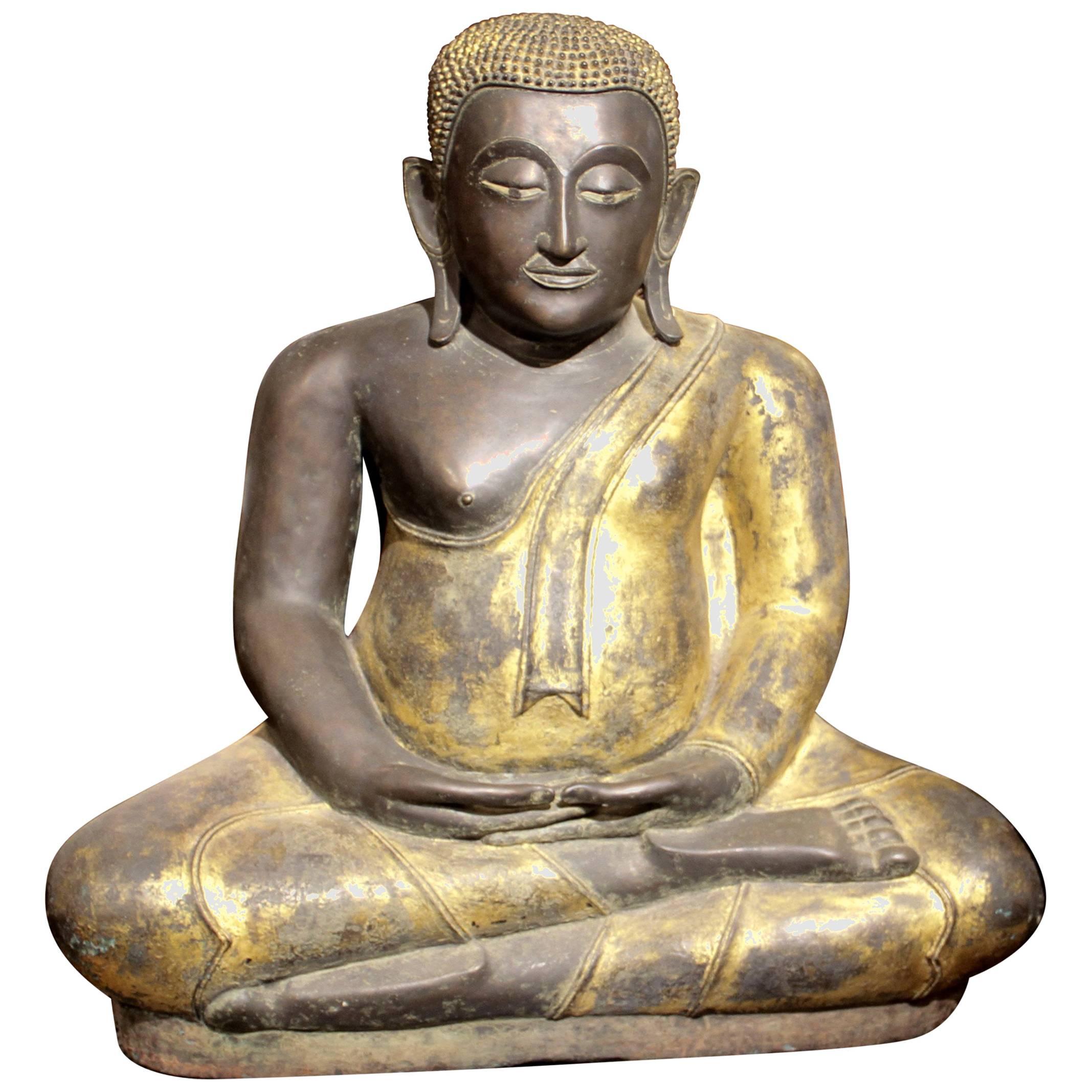 Buddha in Bronze Black Gold, Thailand For Sale