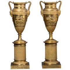 Fine Pair of Gilt Bronze Vases, circa 1810