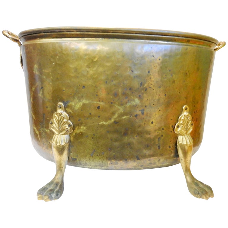 Midcentury Footed Brass Fire Bucket at 1stDibs
