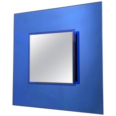 Royal Blue Wall Mirror by Veca, Italy, 1970s