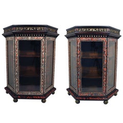 Used Pair of French Boulle Side Cabinets