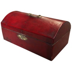 Georgian Red Leather Document Box