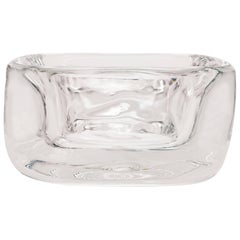 Large Clear Glass Bowl, Square Shape by Siemon & Salazar