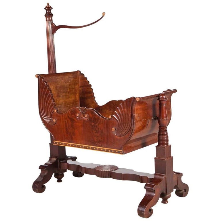 Mahogany Swinging Cradle Napoleon Iii France 19th Century For