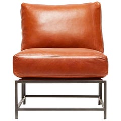 Encounter Cognac Leather and Blackened Steel Chair