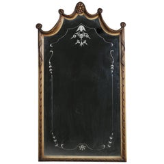 Vintage Venetian Style Carved, Gilt and Etched Lincoln Drape Wall Mirror