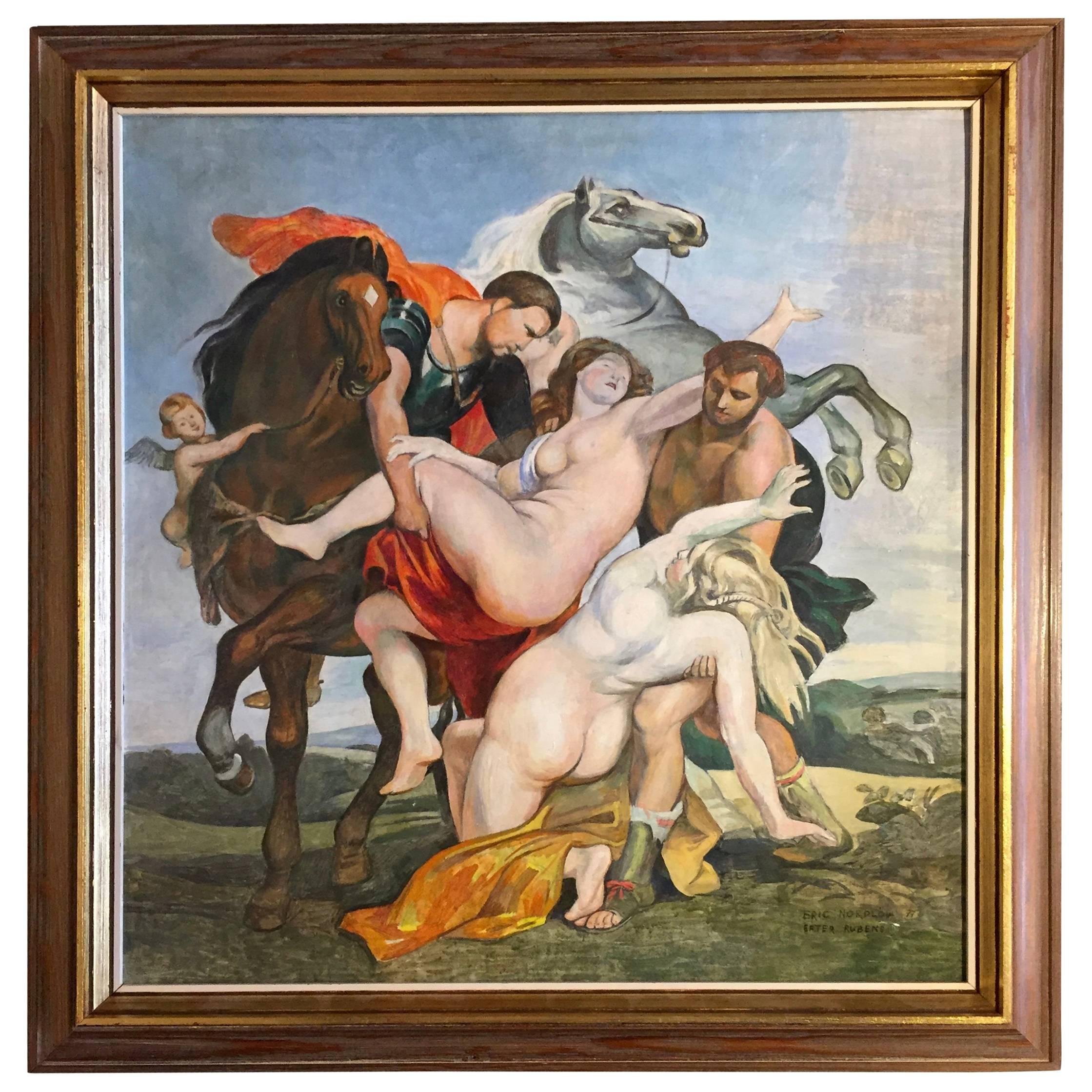 After Paul Rubens 1618 by Eric Nordlöw, Leukippos Daughters, 1977 For Sale