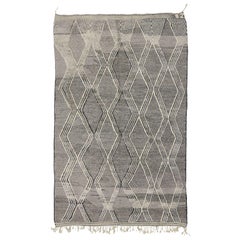 Contemporary Modern Moroccan Rug with High and Low Pile