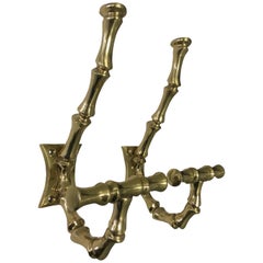 Pair of Brass Faux Bamboo Coat Hooks
