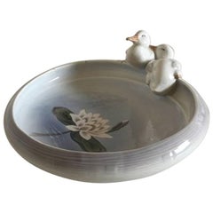 Royal Copenhagen Art Nouveau Bowl with Two Ducks #358