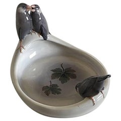 Royal Copenhagen Art Nouveau Bowl with Birds #373