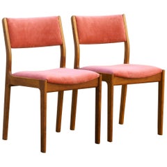 Vintage Pair of Danish Modern Teak Dining Chairs