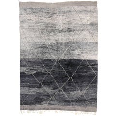New Grey Moroccan Rug with Modern Bauhaus Style, Gray Moroccan Area Rug