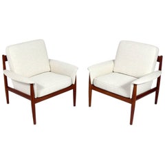 Pair of Danish Modern Teak Lounge Chairs by Grete Jalk