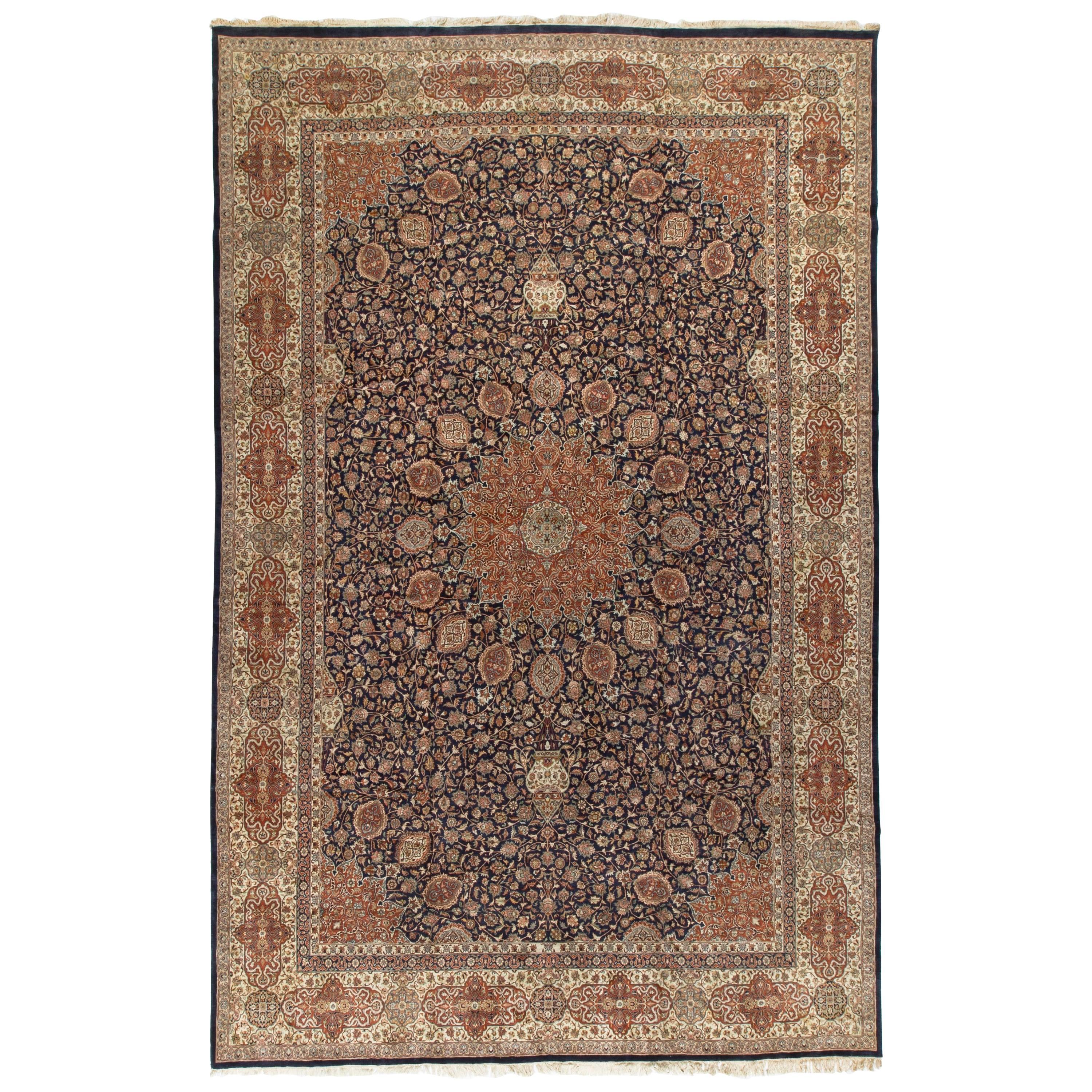 Tapis persan vintage surdimensionné de Tabriz de 3,07 m x 55,9 m