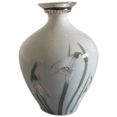 Royal Copenhagen Art Nouveau Vase with Silver Top #93/396